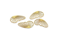 Brass Wing Charm, 24 Raw Brass Wing Charms, Earrings, Findings (19x12x0.40mm) F114