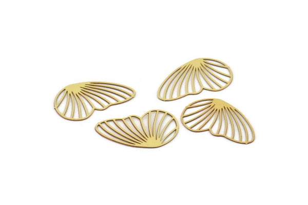 Brass Wing Charm, 24 Raw Brass Wing Charms, Earrings, Findings (19x12x0.40mm) F114