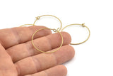 Brass Earring Wire, 20 Textured Raw Brass Earring Wires (35x0.70mm) D1753
