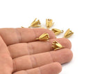 Brass Flower Charm, 6 Raw Brass Flower Charms With 1 Loop, Findings (14x10mm) N1234
