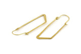 Brass Earring Wires, 8 Raw Brass Earring Studs, Wire Hoops  (49x15x1x0.70mm) D1568