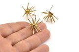 Brass Molecule Earring, 2 Raw Brass Molecule Stud Earrings (27x15mm) N1252