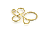 Brass Irregular Charm, 8 Raw Brass Irregular Charms Without Hole, Findings (36x29mm) D1635