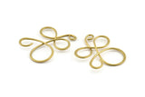 Brass Irregular Charm, 8 Raw Brass Irregular Charms Without Hole, Findings (36x29mm) D1635