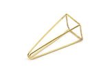 Brass Prism Earring, 4 Raw Brass Triangle Prism Earrings, Charms, Findings With 1 Loop (50x20x1.2mm) D1618