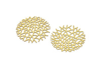 Brass Ivy Charm, 12 Raw Brass Ivy Charms, Findings (31x0.30mm) D1424