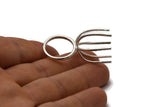 Silver Ring Blank, 925 Silver 6 Claw Ring Blanks For Natural Stones N0045