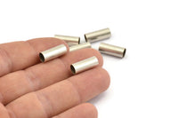 Silver Tube Beads - 25 Antique Silver Plated Brass Tubes (6x15mm) Bs 1532 H0040