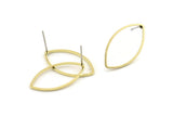 Brass Marquise Earring, 10 Raw Brass Marquise Stud Earrings (14x25x0.9mm) D0064 A1372