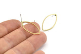 Brass Marquise Earring, 10 Raw Brass Marquise Stud Earrings (14x25x0.9mm) D0064 A1372