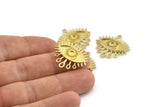 Brass Eye Charm, Raw Brass Eye Charms With 1 Loop, Pendants - Pad Size 3mm (24x2mm) N1266