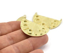 Moon Phases Pendant, Raw Brass Moon Phases Charms With 2 Loops, Findings - Pad Size 5mm (37x21x1mm) N1256