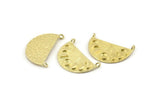 Moon Phases Pendant, 4 Raw Brass Moon Phases Charms With 2 Loops, Findings - Pad Size 4mm (28x16x1mm) N1225