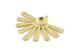 Brass Sun Charm, Raw Brass Sunshine Charms With 1 Loop, Pendants - Pad Size 8mm (41x34x1.5mm) N1259