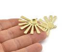 Brass Sun Charm, Raw Brass Sunshine Charms With 1 Loop, Pendants - Pad Size 8mm (41x34x1.5mm) N1259