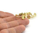 Brass Ring Setting, Raw Brass Moon And Planet Ring With 1 Stone Settings - Pad Size 6mm N1275