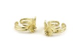 Brass Ring Setting, 2 Raw Brass King Crown Adjustable Rings With 1 Stone Settings - Pad Size 6mm N1281