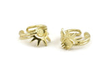Brass Ring Setting, 2 Raw Brass King Crown Adjustable Rings With 1 Stone Settings - Pad Size 6mm N1281