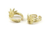 Brass Ring Setting, 2 Raw Brass King Crown Adjustable Rings With 1 Stone Settings - Pad Size 6mm N1281