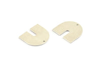 U Shaped Charm, 2 925 Silver Textured U Shaped Charms With 1 Hole, Earrings, Findings (16x17x0.80mm) D905