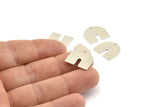 U Shaped Charm, 2 925 Silver Textured U Shaped Charms With 1 Hole, Earrings, Findings (16x17x0.80mm) D905