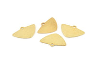 Gold Triangle Charm, 2 Textured Gold Plated Brass Triangle Charms With 1 hole, Pendants, Earrings (25x17x0.80mm) D1571