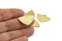 Gold Triangle Charm, 2 Textured Gold Plated Brass Triangle Charms With 1 hole, Pendants, Earrings (25x17x0.80mm) D1571