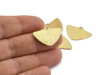 Gold Triangle Charm, 2 Textured Gold Plated Brass Triangle Charms With 1 hole, Pendants, Earrings (25x17x0.80mm) D1571