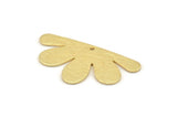 Gold Daisy Charm, 2 Textured Gold Plated Brass Flower Charms With 1 Hole, Pendants, Earrings (34x18x0.80mm) D1410