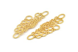 Gold Irregular Charm, 2 Gold Plated Brass Irregular Charms Without Hole, Findings (56x17x0.80mm) D1339