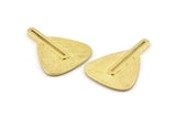Raw Brass Charm, 2 Raw Brass Textured Charms, Earrings (33x24x1mm) N1246