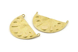 Moon Phases Pendant, 2 Raw Brass Moon Phases Charms With 2 Loops, Findings (38x21x1mm) N1241