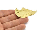 Moon Phases Pendant, Raw Brass Moon Phases Charms With 2 Loops, Findings (38x21x1mm) N1241