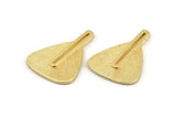 Gold Triangle Charm,  Gold Plated Brass Textured Charms, Earrings (33x24x1mm) N1246