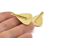 Gold Triangle Charm,  Gold Plated Brass Textured Charms, Earrings (33x24x1mm) N1246