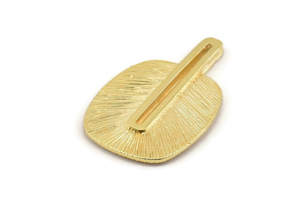 Altın Armut Charm, Altın Kaplama Pirinç Dokulu Armut Charmlar, Küpeler (32x21x1mm) N1244