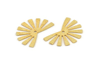 Gold Sun Charm, 6 Textured Gold Plated Brass Rising Sun Flag Charms With 1 Hole, Findings, Earrings (25x17x0.60mm) D1411 Q1113