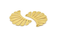 Gold Fringed Pendant, 2 Textured Gold Plated Brass Fringed Charms With 2 Holes, Findings (30x17x0.80mm) D1540