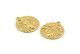 Gold Bee Charm, 2 Gold Plated Brass Bee Charms With 1 Loop, Pendants, Findings (19x17x2mm) N1195