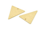 Brass Triangle Charm, 12 Textured Raw Brass Triangle Charms With 1 Hole (28x22x1mm) D1398