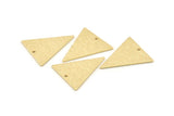 Brass Triangle Charm, 12 Textured Raw Brass Triangle Charms With 1 Hole (28x22x1mm) D1398