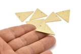 Brass Triangle Charm, 12 Textured Raw Brass Triangle Charms With 1 Hole (28x22x1mm) D1398