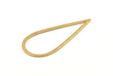 Drop Brass Charm, 12 Raw Brass Drop Connectors (50x22x1mm) D1602