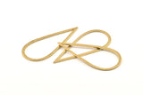 Drop Brass Charm, 12 Raw Brass Drop Connectors (50x22x1mm) D1602