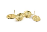 Gold Oval Earring, 2 Gold Plated Brass Oval Stud Earrings (17x13x1.2mm) N1193