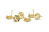 Gold Round Earring, 4 Gold Plated Brass Round Earring Studs, With 1 Loop (11mm) N1213 H0269