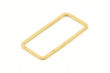 Brass Rectangle Charm, 12 Raw Brass Open Rectangle Connectors (20x40x2x1mm) D1648