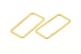 Brass Rectangle Charm, 12 Raw Brass Open Rectangle Connectors (20x40x2x1mm) D1648