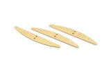 Brass Stick Charm, 12 Textured Raw Brass Stick Connectors With 2 Holes, Findings (43.5x5.5x1mm) D1536