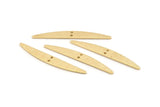 Brass Stick Charm, 12 Textured Raw Brass Stick Connectors With 2 Holes, Findings (43.5x5.5x1mm) D1536